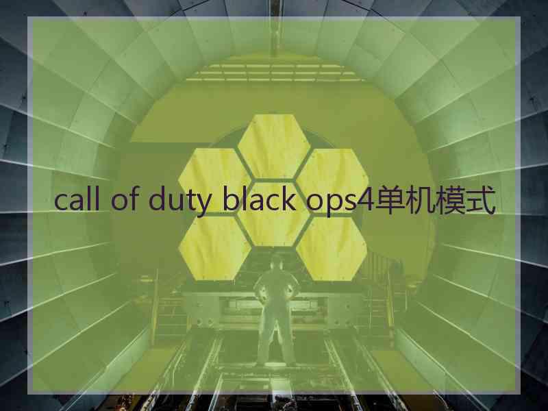 call of duty black ops4单机模式