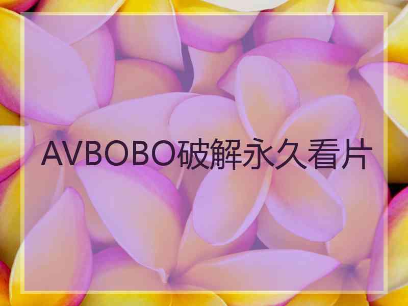 AVBOBO破解永久看片