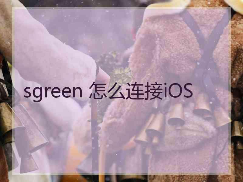 sgreen 怎么连接iOS