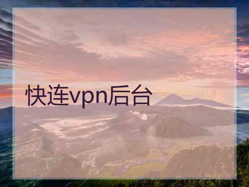 快连vpn后台