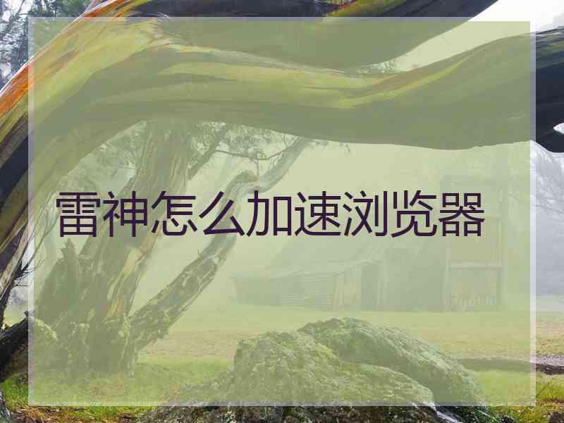 雷神怎么加速浏览器