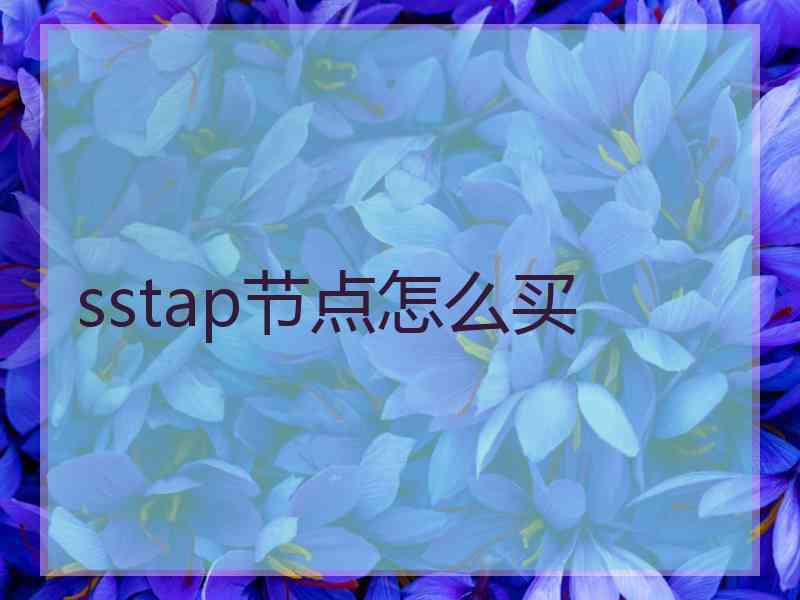 sstap节点怎么买