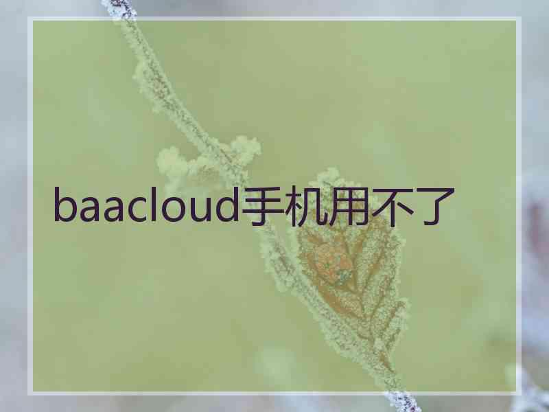 baacloud手机用不了