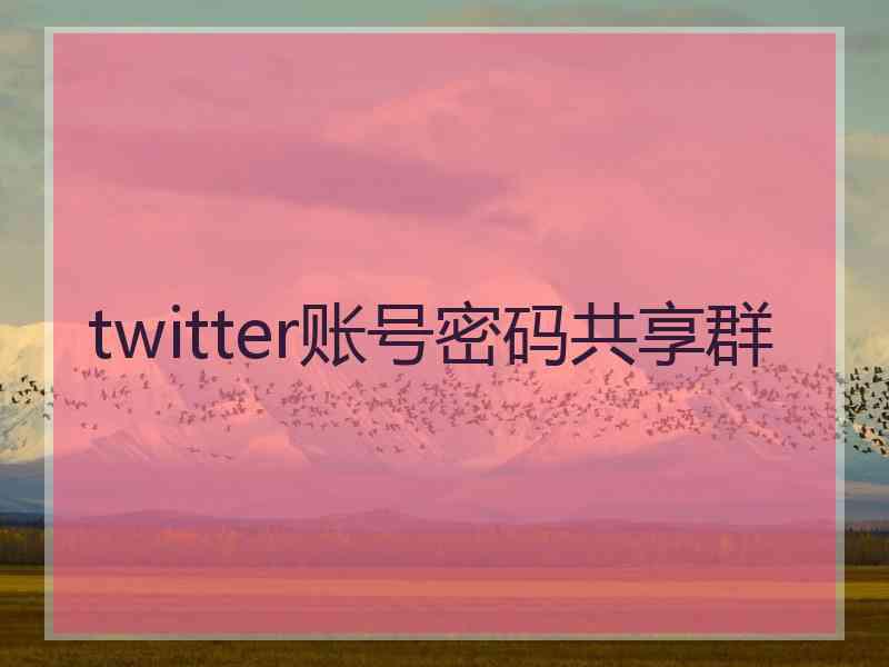 twitter账号密码共享群