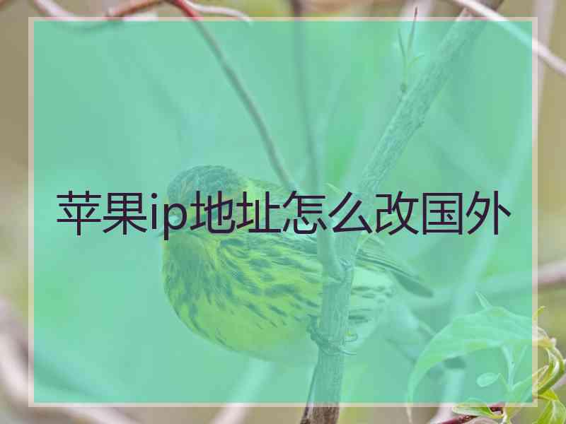 苹果ip地址怎么改国外