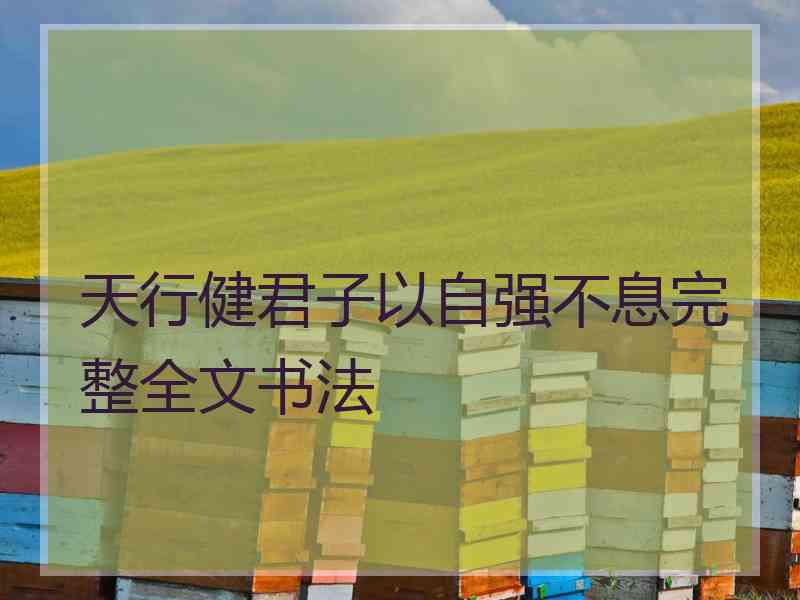 天行健君子以自强不息完整全文书法