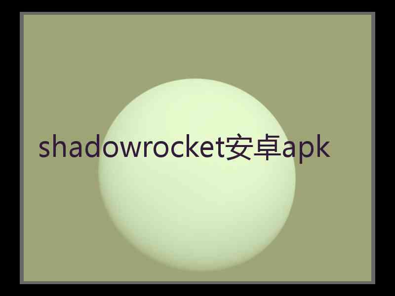 shadowrocket安卓apk