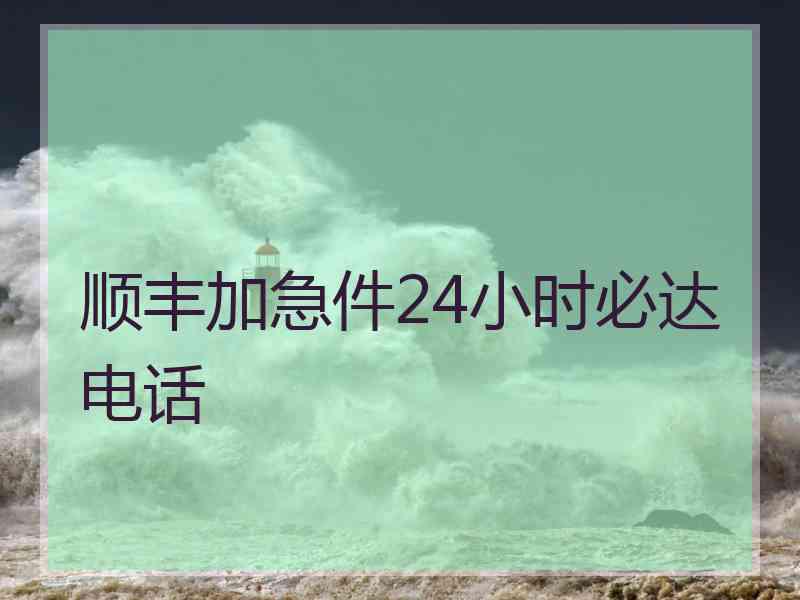 顺丰加急件24小时必达电话