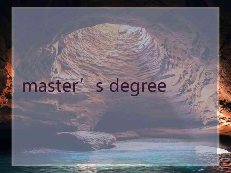 master’s degree