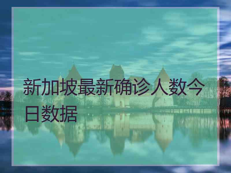 新加坡最新确诊人数今日数据