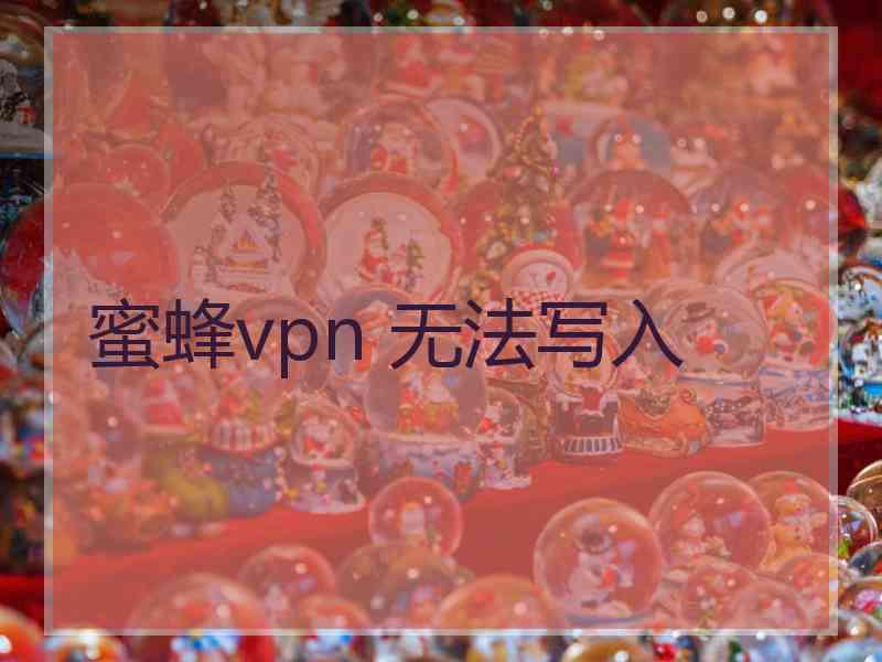 蜜蜂vpn 无法写入