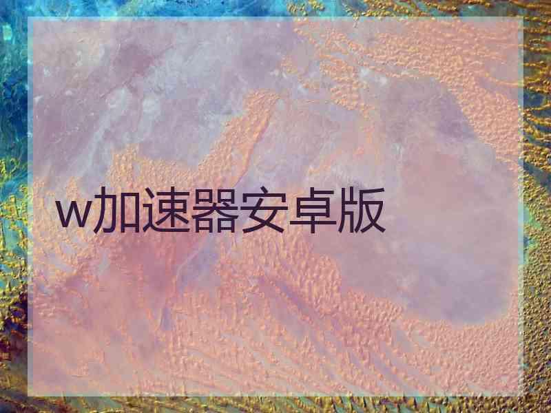 w加速器安卓版