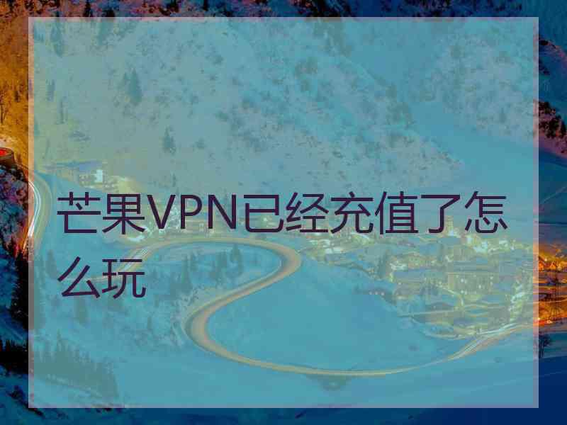 芒果VPN已经充值了怎么玩