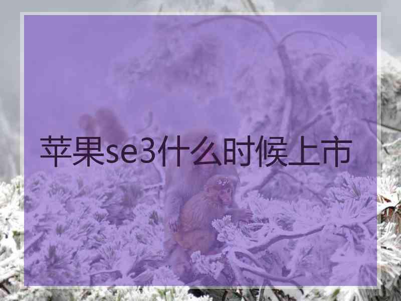 苹果se3什么时候上市