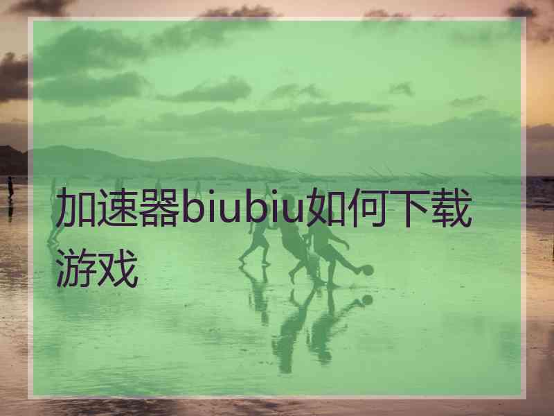 加速器biubiu如何下载游戏