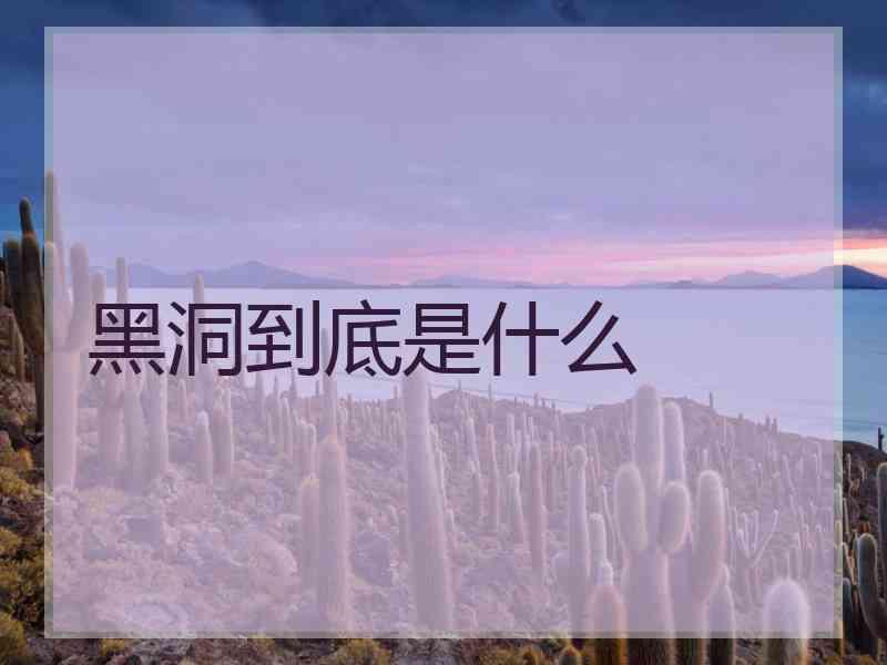 黑洞到底是什么