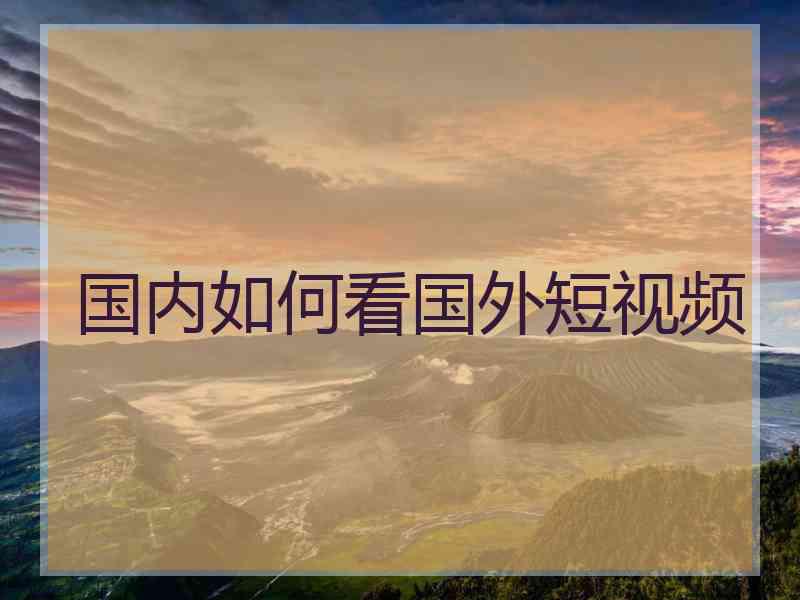 国内如何看国外短视频