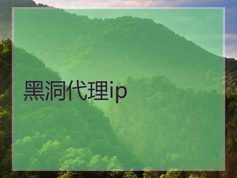 黑洞代理ip