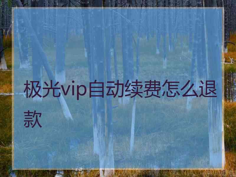 极光vip自动续费怎么退款